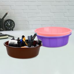 Kuber Industries Purple & Light Pink 3 Pieces Desk Organisers 6 ltr-image-76