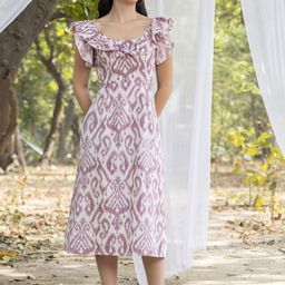 MABISH by Sonal Jain Women Frill Scoop Neck A-Line Midi Dress-image-98
