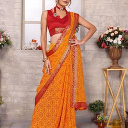 Lookmark Bandhani Printed Zari Pure Georgette Bandhani Saree-picture-41