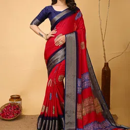 DIVASTRI Ethnic Motifs Zari Banarasi Saree-51