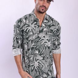 Bene Kleed Floral Printed Spread Collar Cotton Slim Fit Casual Shirt-picture-49