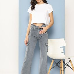 CORSICA Women Grey Cotton Stretchable Jeans-picture-28