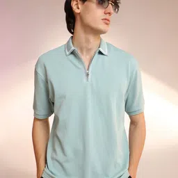 Campus Sutra Men Solid Polo Collar Cotton T-shirt-image-44