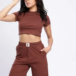 glitchez Fitted Crop T-Shirt With Trousers Co-Ords-picture-11