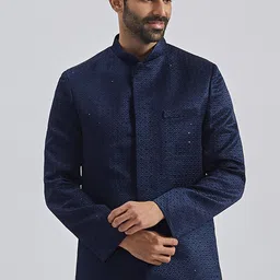 VASTRAMAY Self Design Slim Fit Bandhgala-picture-27