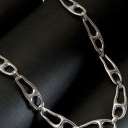 SOHI Silver-Plated Pavement-Link Minimal Necklace Chain-picture-10