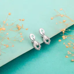 Sterling Silver Glittering Hexagon Earrings for Women and Girls Zircon Sterling Silver Stud Earring-image-54