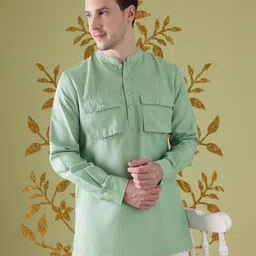 Anouk Mandarin Collar Pocket Detail Kurta-picture-13