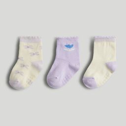 mothercare Infant Girls Pack Of 3 Printed Calf-Length Socks-picture-5