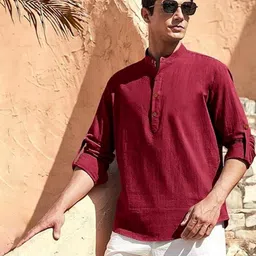 SQS Men Cotton Straight Kurtas-picture-4