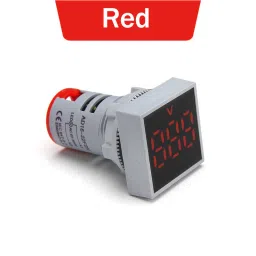60-500V AC, 22 mm Square RED Volt Meter Digital Voltage Meter Digital Voltage Tester-19