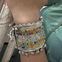 Sangria Oxidised Beaded Bangle-59