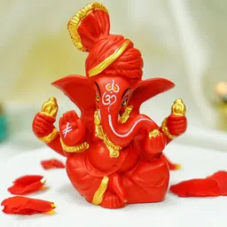 Ekhasa Red Ganesh Idol Showpiece-image-30