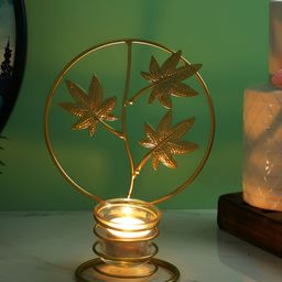 TAYHAA Gold-Toned & Transparent Candle Holder-37