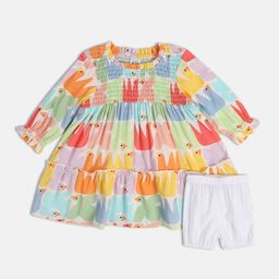 MINI KLUB Girls Conversational Printed A-Line Dress-picture-14