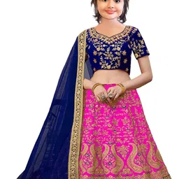 F Plus Fashion Girls Blue Lehenga Choli-image-60