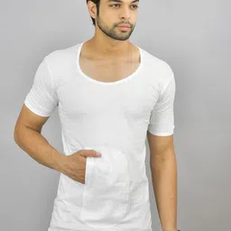 UNDERLOOP Men Pack Of 3 Combed Cotton Undershirt Vests-image-38
