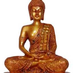 Aura Gold-Toned Buddha Figurine Showpiece-image-64