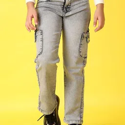 V-Mart Girls Cotton Relaxed Fit Highly Distressed Heavy Fade Stretchable Jeans-22