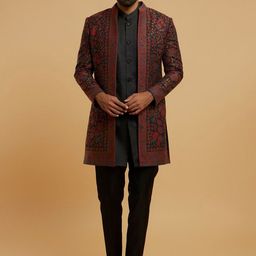 Twamev Self-Designed Mandarin Collar SherwaniSet-image-56