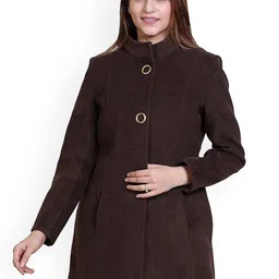 COMFY SPARROW Women Woollen Single-Breasted Overcoat-image-76