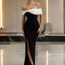 CLAFOUTIS Off-Shoulder Crepe A-Line Maxi Dress-image-68