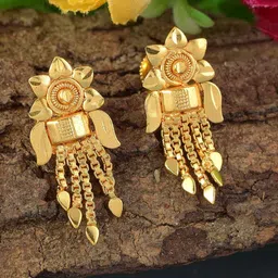MEMOIR Gold Plated Contemporary Drop Earrings-image-33