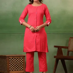 Span Women Printed Regular Kurta with Trousers-image-52