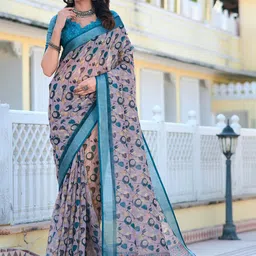 Kalista Floral Zari Pure Cotton Saree-picture-53