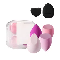 Facejewel Set Of 4 Blender Sponge, Soft Egg Shaped Puff With Finger & Heart Puff image 5
