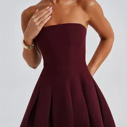 Outzidr Women Strapless Fit & Flare Mini Dress-image-99