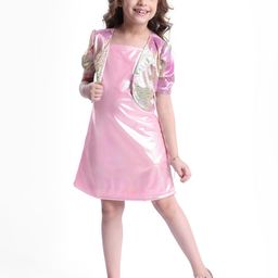 Hola Bonita Girls Sleeveless Knee Length Sheen A-Line Slip Dress-image-91