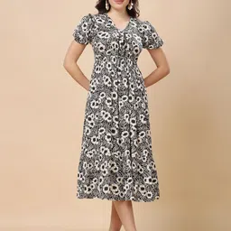 T TRYON ULTIMATE Women Floral Printed A-Line Midi Dress-image-22