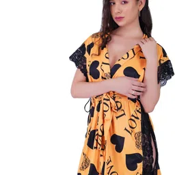 GuSo Shopee Women Yellow Net Baby Dolls-picture-13