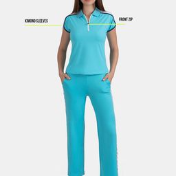 STRCH Women Solid Polo Collar T-shirt-image-10