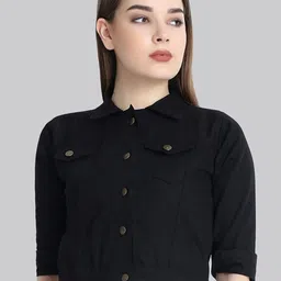 DIMPY GARMENTS Women Lightweight Denim Jacket-42