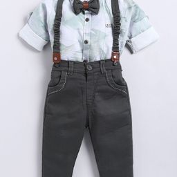 LITTLE COLLARS Boys Printed Shirt with Trousers-image-67