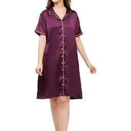 WOEMUR Women Purple Satin Nightdress-image-87