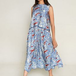 Rias Jaipur Pleated Flared Knee Length Pure Cotton Skirt-image-49