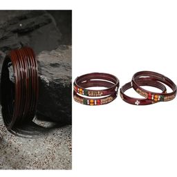 SOMIL Set of 16 Brown Alloy Artificial Stones & Beads Bangles-image-66