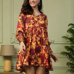 Oxolloxo Floral Print Fit & Flare Dress-image-33