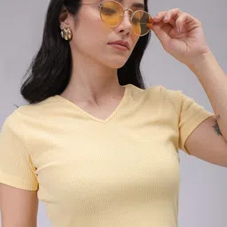 Freehand by The Indian Garage Co Women V-Neck Crop Top-picture-45