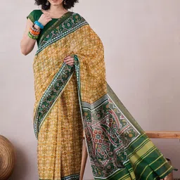 KALINI Ethnic Motifs Zari  Patola Saree-14