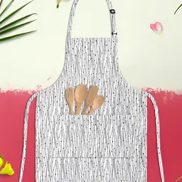 ArtzFolio Kids White & Black Printed Cotton Aprons-9