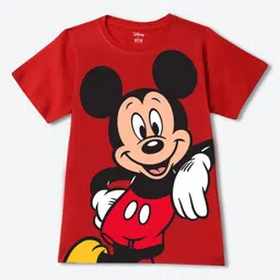 Wear Your Mind Boys Mickey Mouse Printed Raw Edge T-shirt-image-12