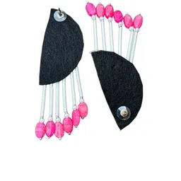 UnfoldSelf Handcrafted Half Circular Shaped Pearls Drop Earrings image 2
