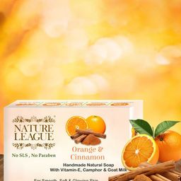 NATURE LEAGUE Set Of 4 Orange & Cinnamon Natural Handmade Soap- 100 g Each-56