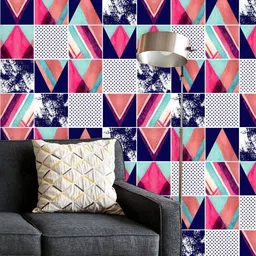 ArtzFolio Printed UV-Resistant Anti-Bacterial Abstract Squares & Triangles Peel & Stick Wallpaper-95