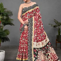 Panzora Ajrak Block Block Print Saree-11