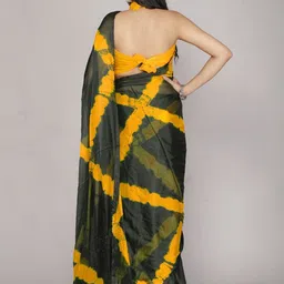 VL SAREES Bandhani Mukaish Pure Silk Leheriya Saree image 4